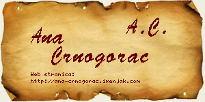 Ana Crnogorac vizit kartica